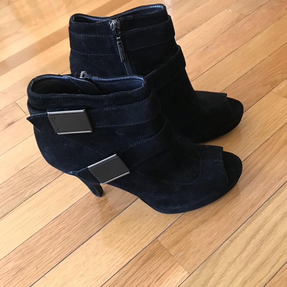 Calvin Klein Peep Toe Platform Boots